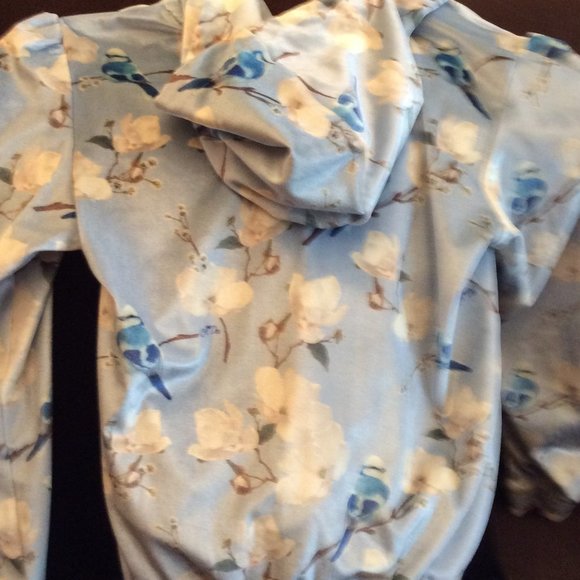 Powder Blue Girl's hooded jogging suit with crystal zipper by A Dee, Size 12 - Picture 3 of 3